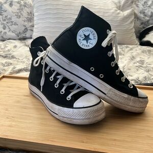 Converse Chuck Taylor Platform High Tops. Classic Black. Women’s size 10.